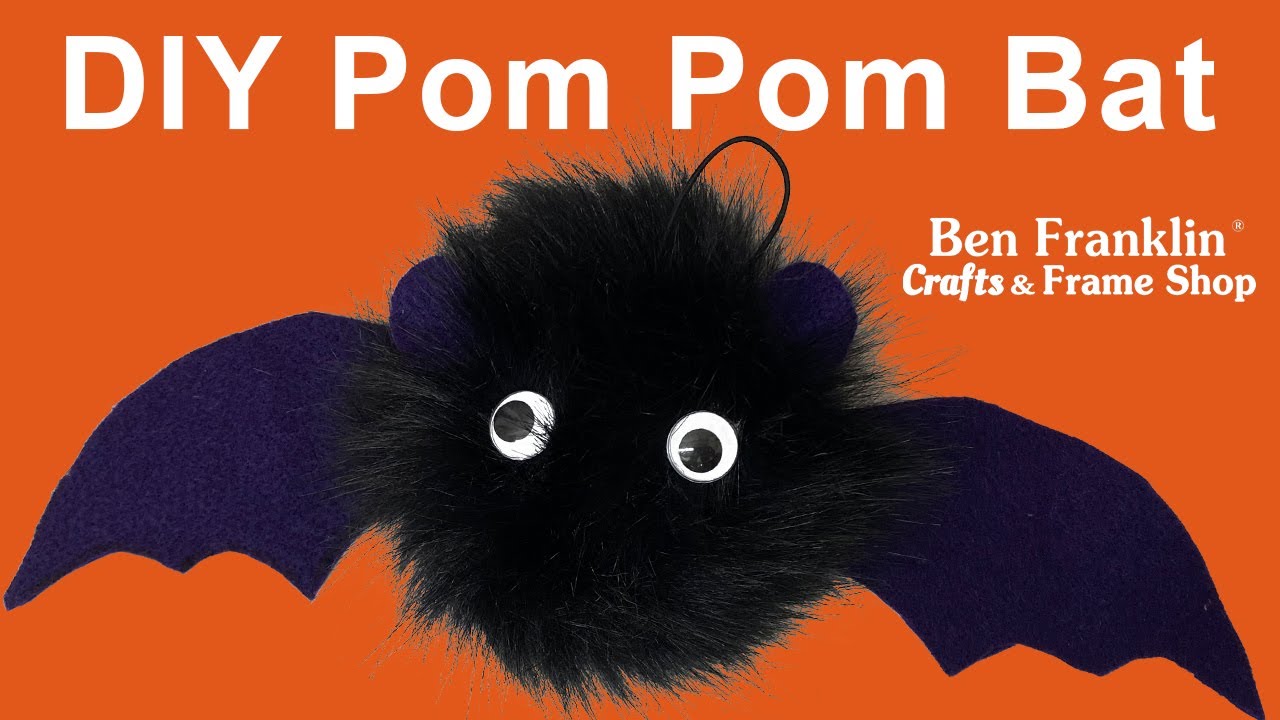 How to make a Halloween Pom-Pom Bat