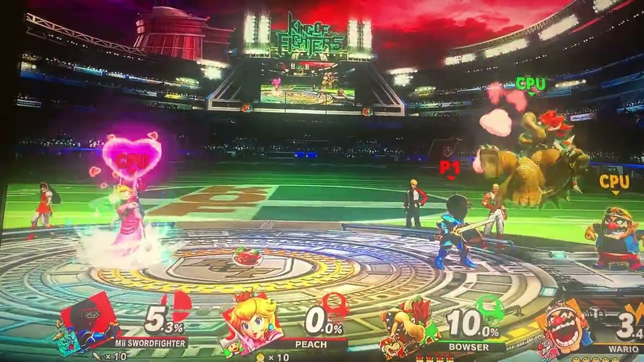 Super Smash Bros Ultimate T.20 Mii Sword Fight 🗡️ 🦸‍♂️ & Peach 👸🏼 💖 👠, King of The Fighter Stadium 3