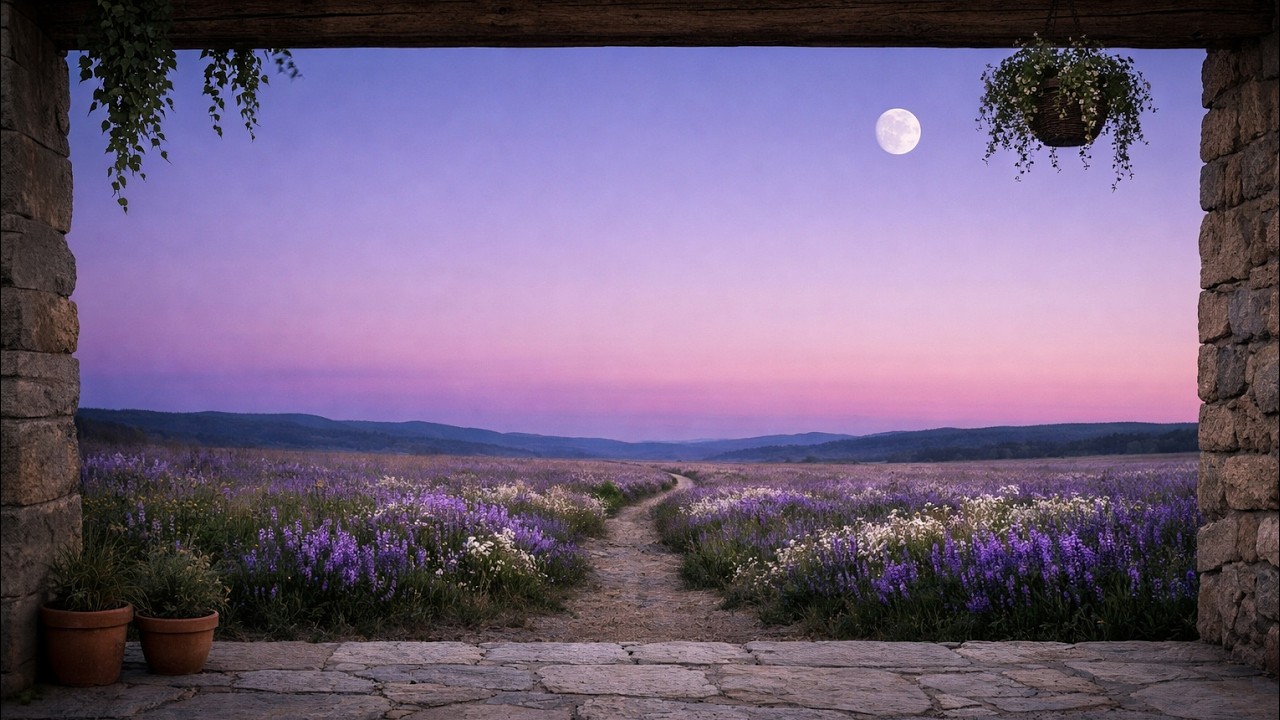 Wildflowers & Piano Music 🌙 Quiet Spring Night for Sleep & Rest