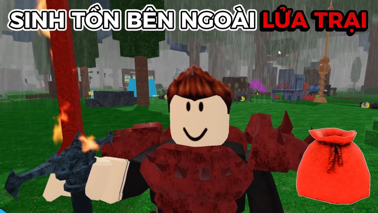 Mình Thử Thách SINh TỒN Bên Ngoài Lửa Trại | 99 Nights In The Forest Roblox!