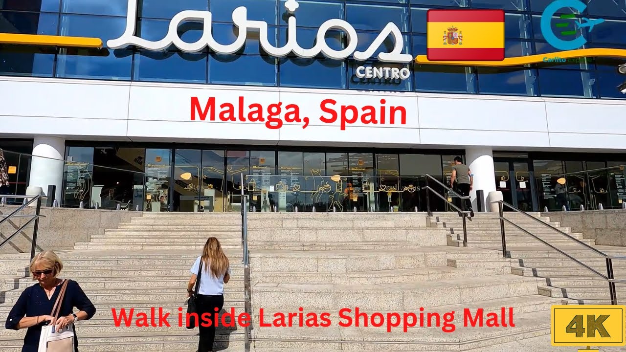 Walking Tour Malaga Spain 4K || Virtual Tour Larias Shopping Mall Malaga Spain