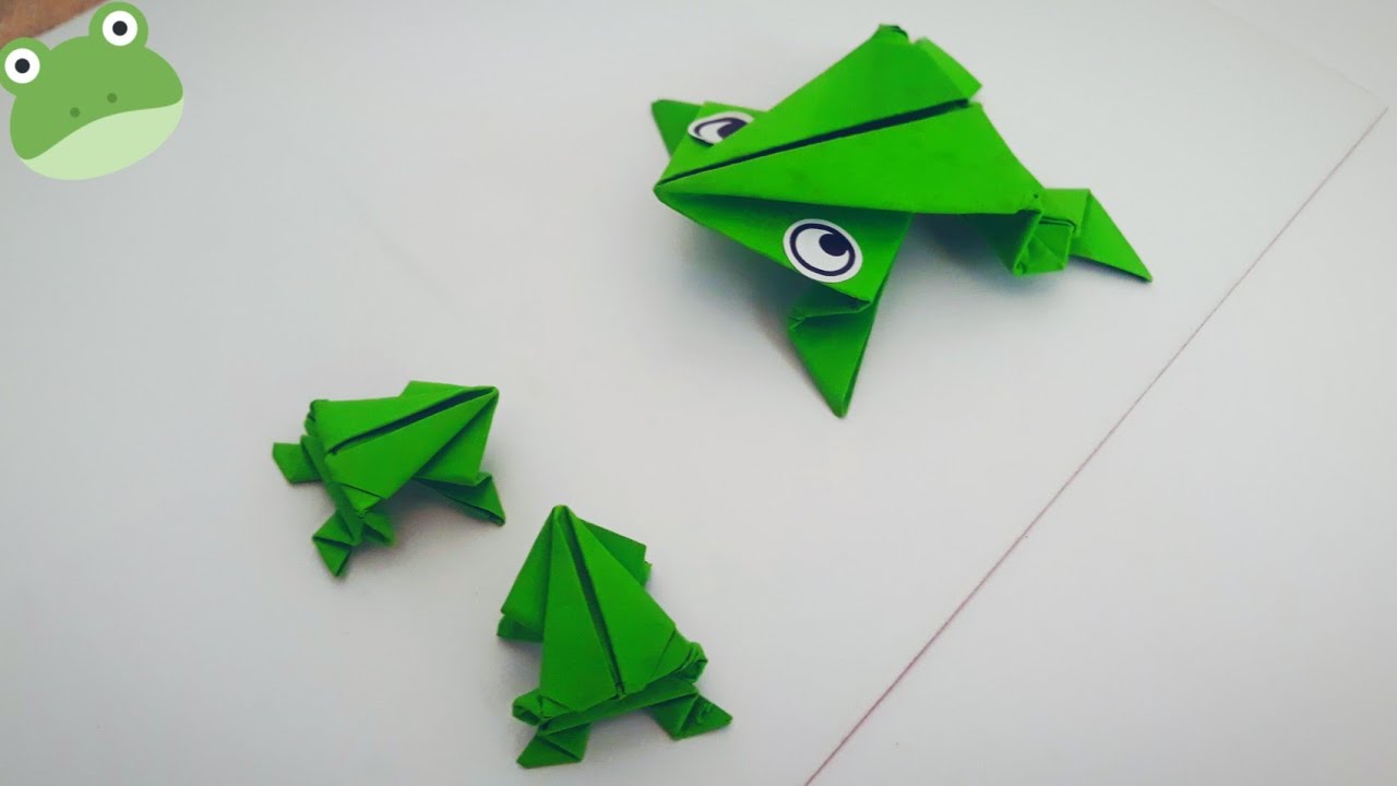 Qurbaqa yasash. Qog'ozdan qurbaqa qanday yasaladi??? / Origami Jamping frog / Лягушка из бумаги