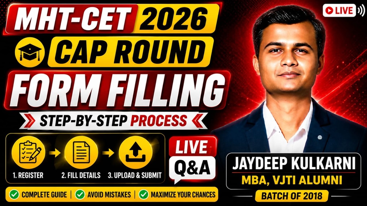 MHT CET CAP 2026 Form Filling LIVE | Complete Registration & Choice Filling Guide | Avoid Mistakes