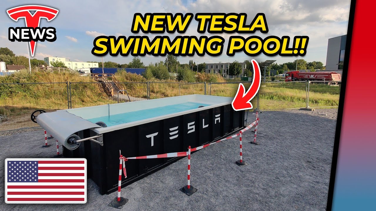 NEW Tesla Super Pool at German Seed&Greet Supercharger in Hilden (First Look)