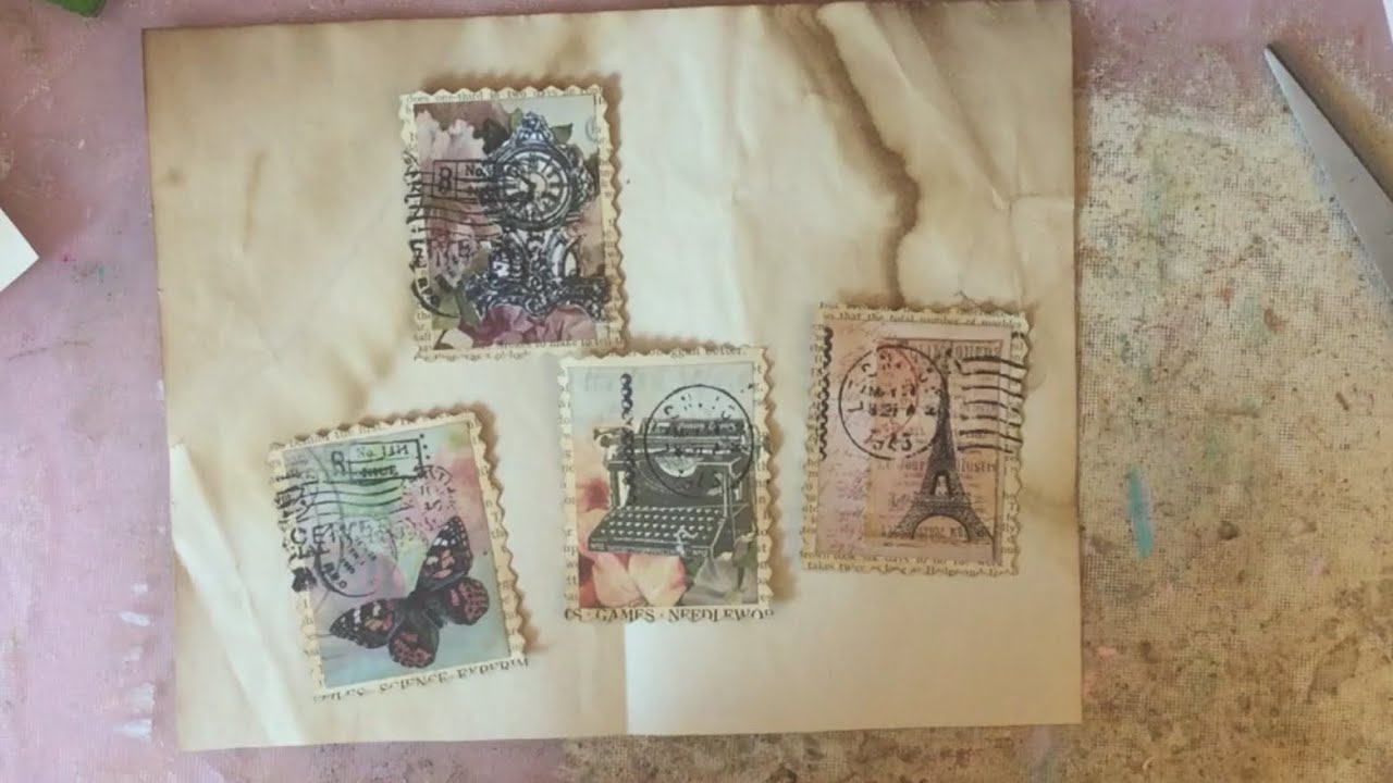 TUTORIAL - Making Faux Postage Stamps - Inspired by Anne-Lise Ryan