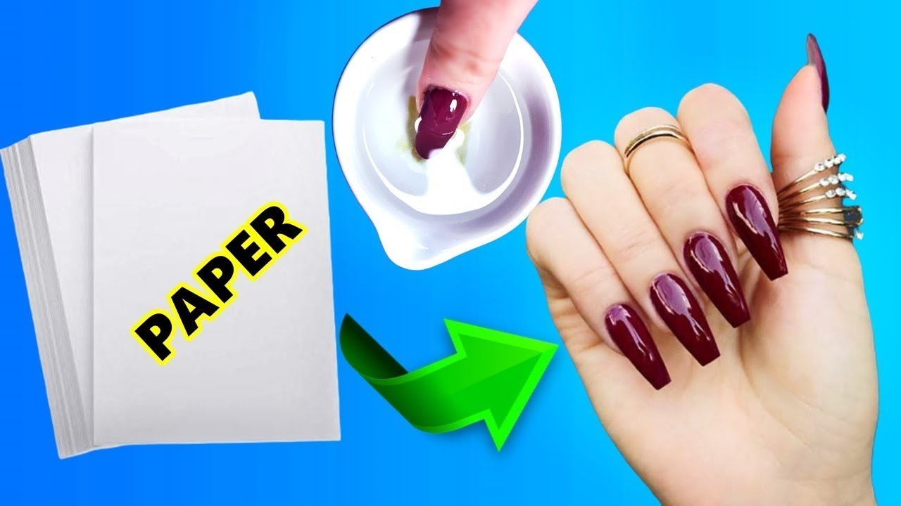 HOE MAAK JE WATERDICHTE NEP NAGELS VAN PAPIER in 5 minuten   NAGEL HACK – Je wilt niet GELOVEN!