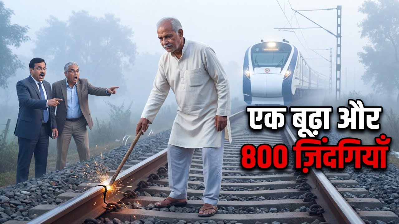 “ट्रेन आने ही वाली थी 😱 और यह बूढ़ा पटरी पर खड़ा था… फिर जो हुआ, सब सन्न रह गए!”