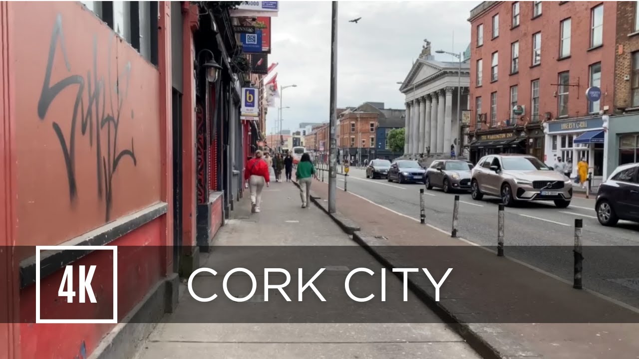 Cork City Centre Walking Tour, Ireland 2023 | 4K & 3D Audio (city and nature ambience)