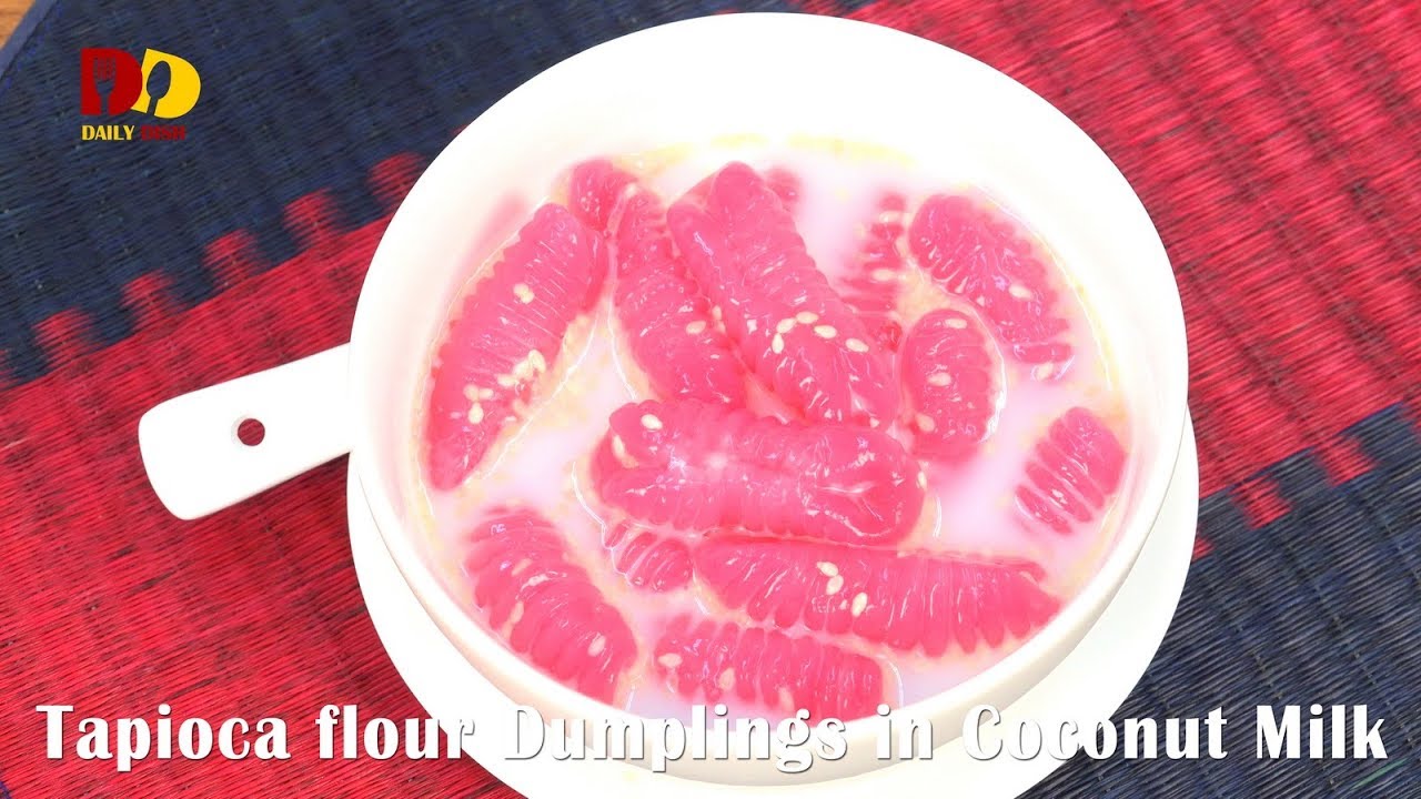 Tapioca Flour Dumplings in Coconut Milk | Thai Dessert | Klong Klang Nam Kati | ครองแครงน้ำกะทิ