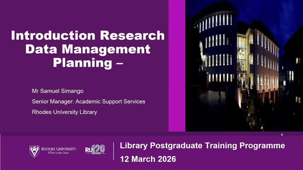 [Postgraduate Training 2026] Session 7 - Data Management Planning Part 2