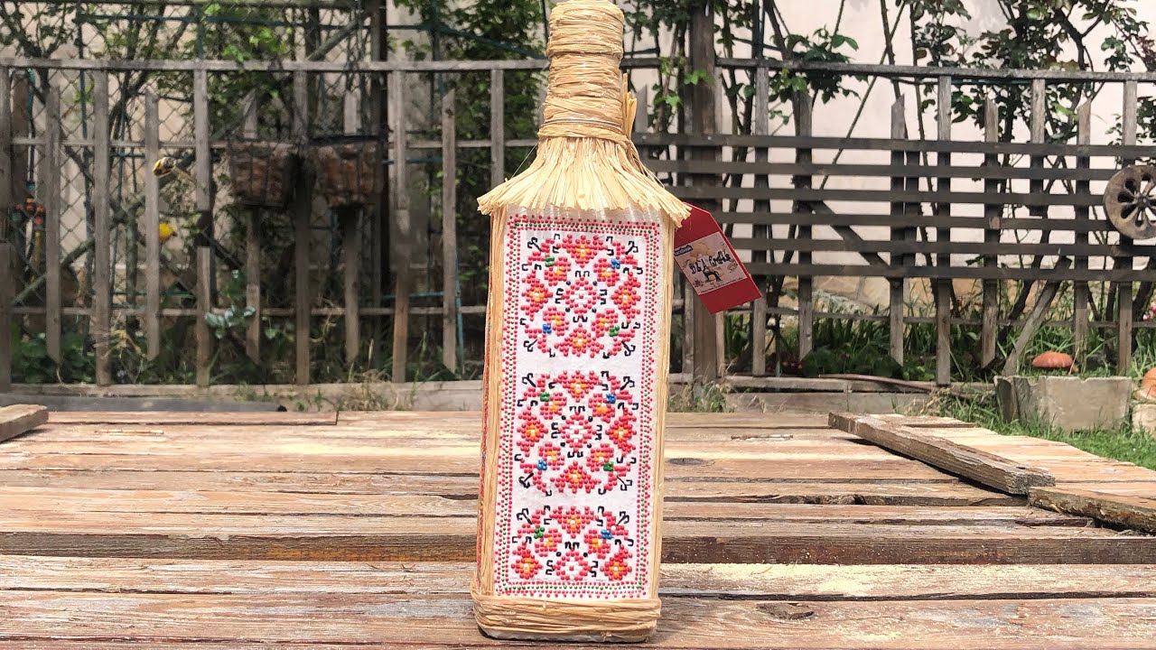 DIY: How to make Bulgarian embroidery on a whiskey bottle TUTORIAL