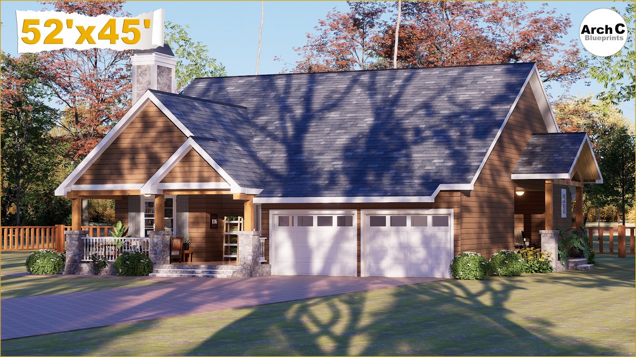 You Won't Believe How Cozy This 3 Bedroom Cottage with SunPorch+2 Car Garage Is! | Small House Ideas