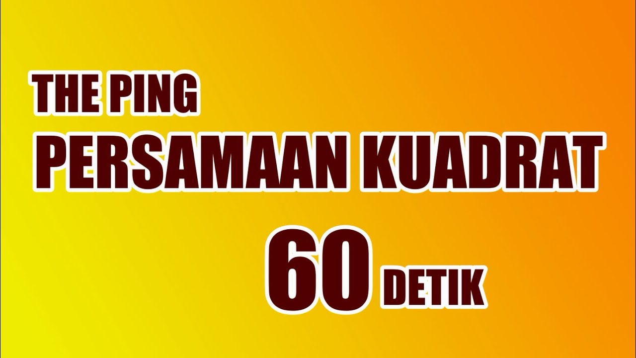 TRIK CEPAT MENENTUKAN PERSAMAAN KUADRAT BARU