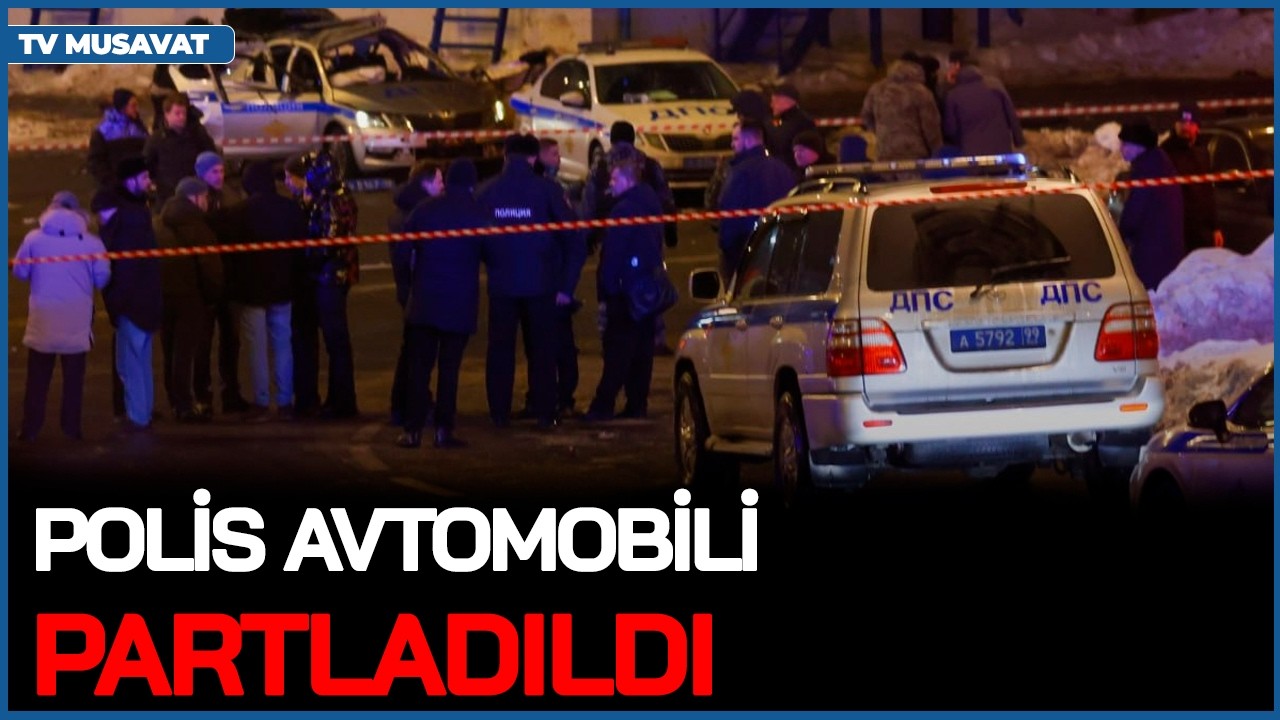 Polis avtomobili PARTLADILDI, ö*lən var, polis bölməsində DƏHŞƏT – ŞOK GÖRÜNTÜLƏR YAYILDI