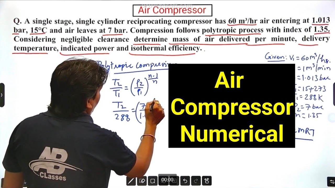problems on reciprocating air compressor | numerical on reciprocating compressor