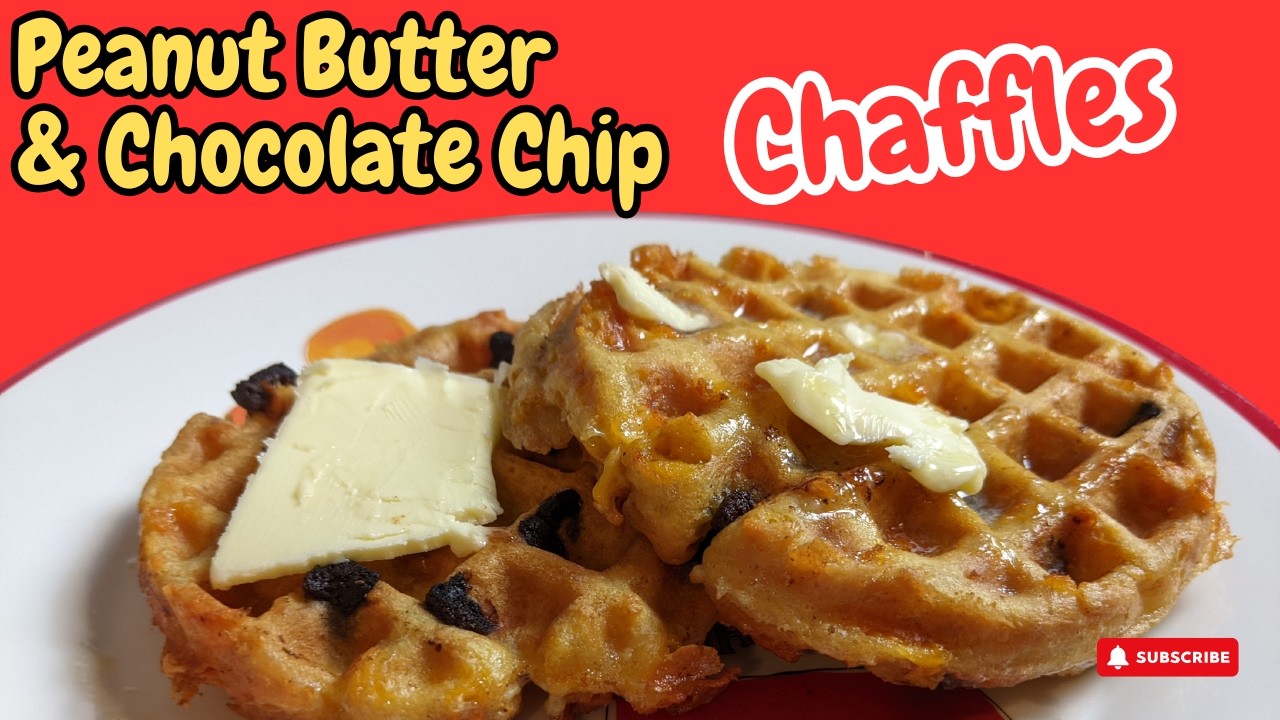 Peanut Butter Chocolate Chip Chaffles | #chaffle #chafflerecipe #keto #lowcarb