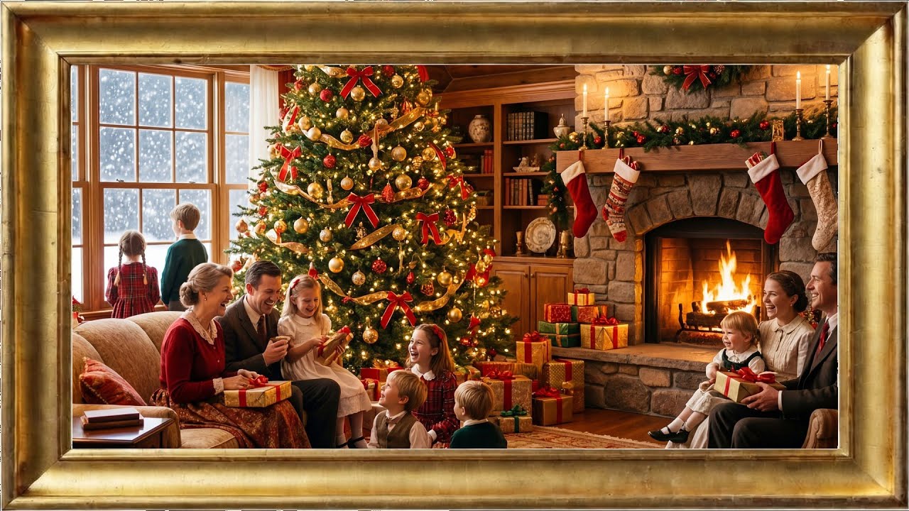 Frame TV Art 4K – Holiday Living Room | 2 Hour Ambient Screensaver