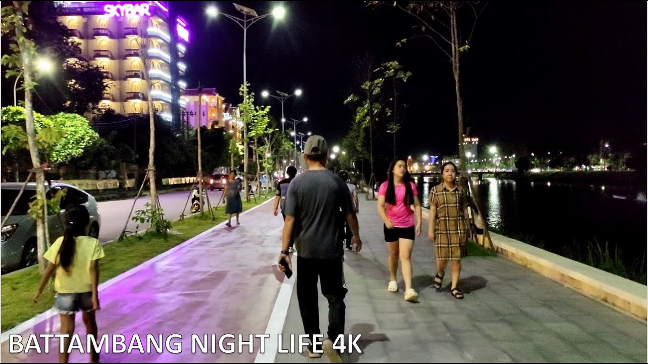 Battambang Night Life | Walking Tour in 4K