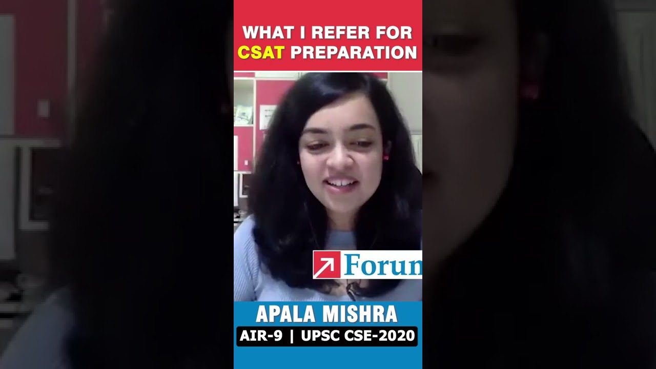 WHAT I REFER FOR CSAT PREPARATION | Apala Mishra | AIR-9 | UPSC CSE 2020 | #shorts #csat