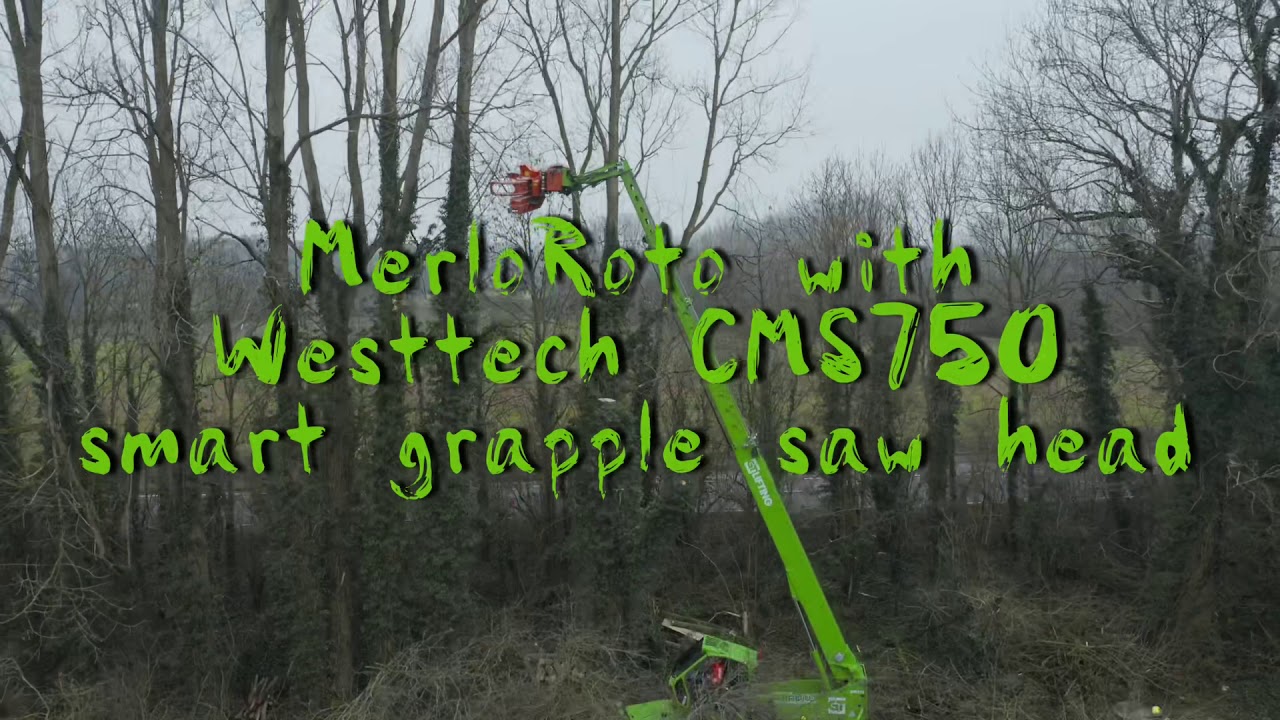 Merlo Roto with Westech grapple saw. www.treetechnique.com