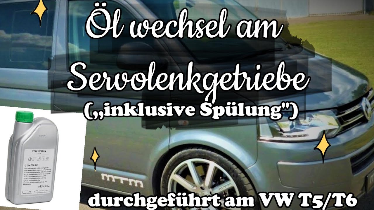 Öl wechsel am Servolenkgetriebe (Spülung) (am VW T5 gezeigt) Oil change on the power steering gear