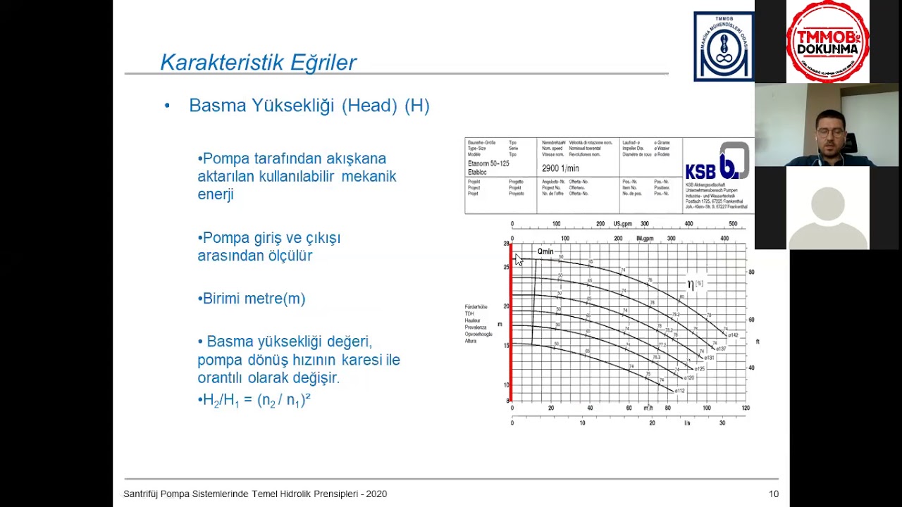 WEBINAR- SANTRİFÜJ POMPA SİSTEMLERİNDE TEMEL HİDROLİK PRENSİPLERİ MMO Adana Şube webinar/online