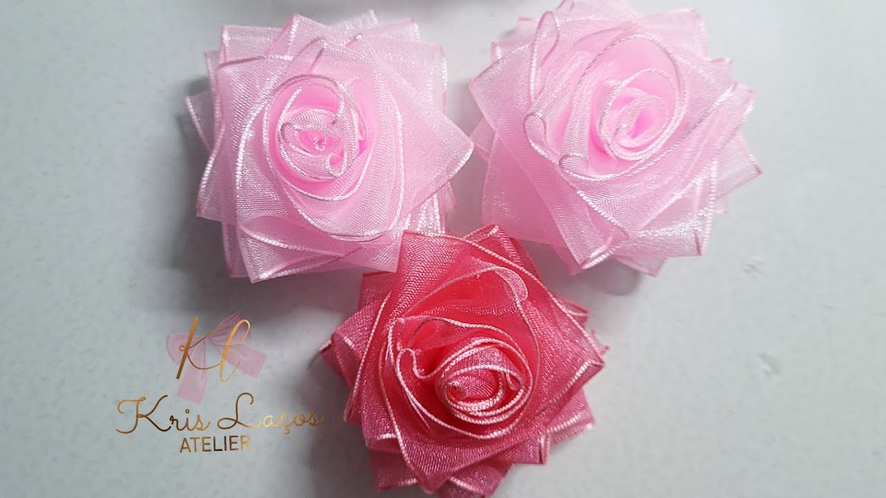 Flor de organza muito fácil/ passo a passo  / Dy