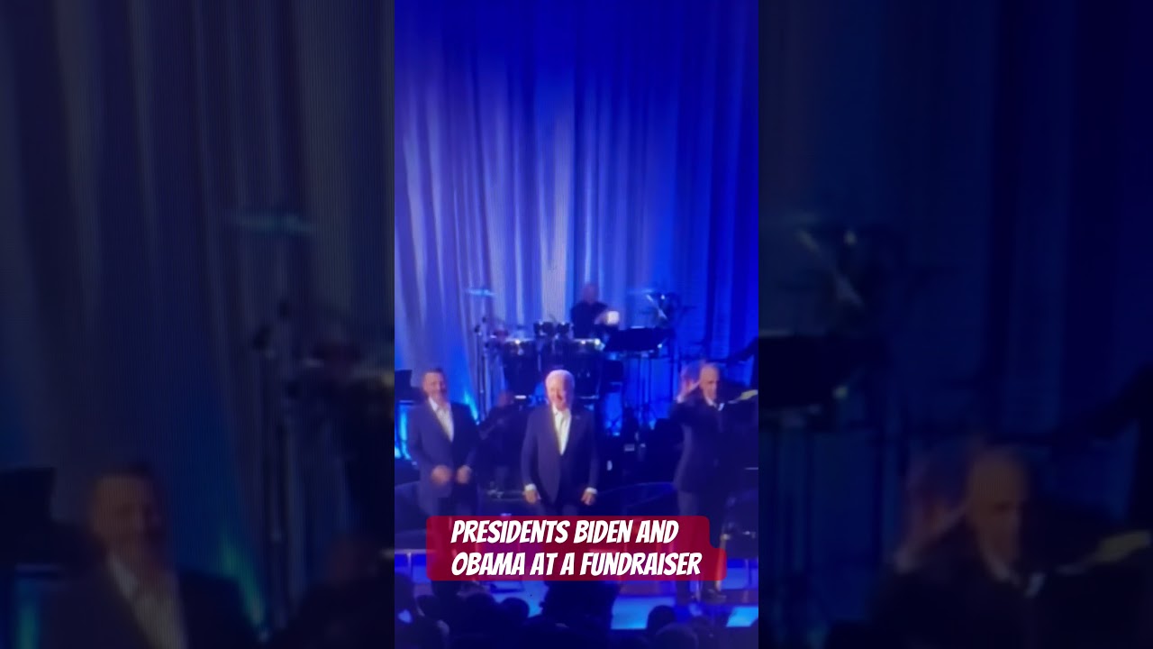 Obama leads Biden off stage at a fundraiser