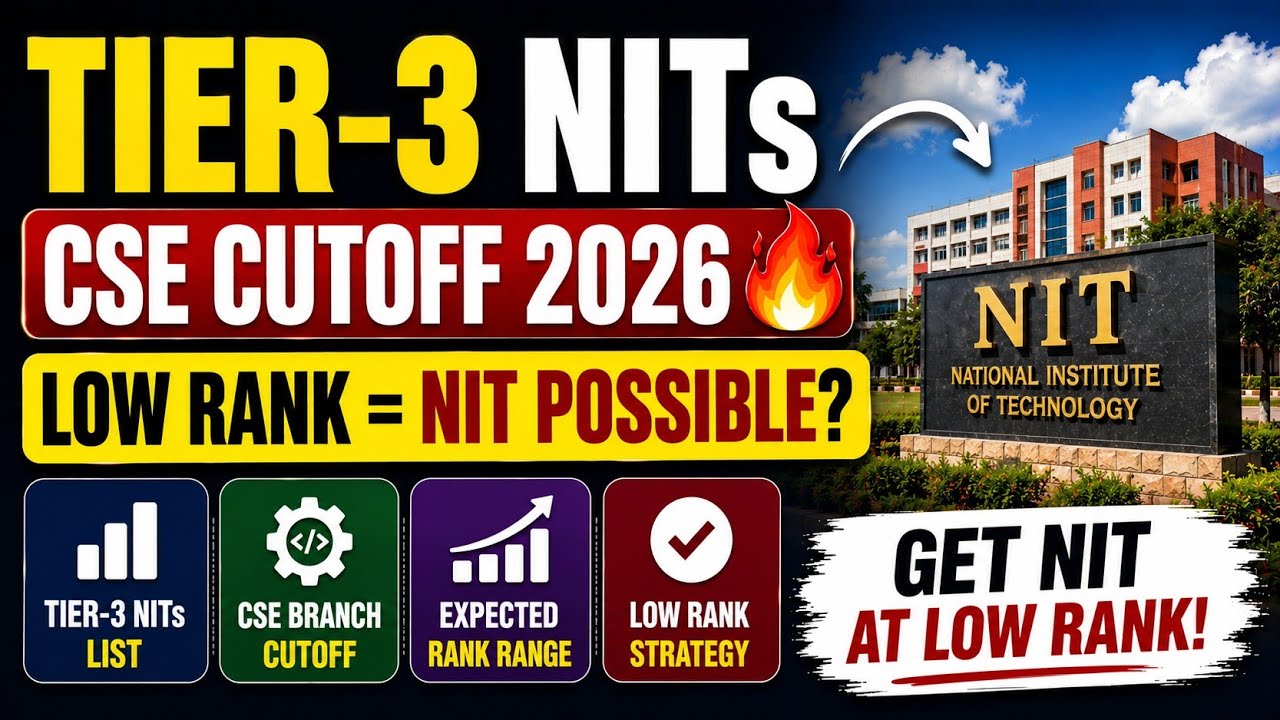 Tier-3 NITs CSE Cutoff 2026 🔥 Percentile Revealed | Low Rank = NIT Possible?