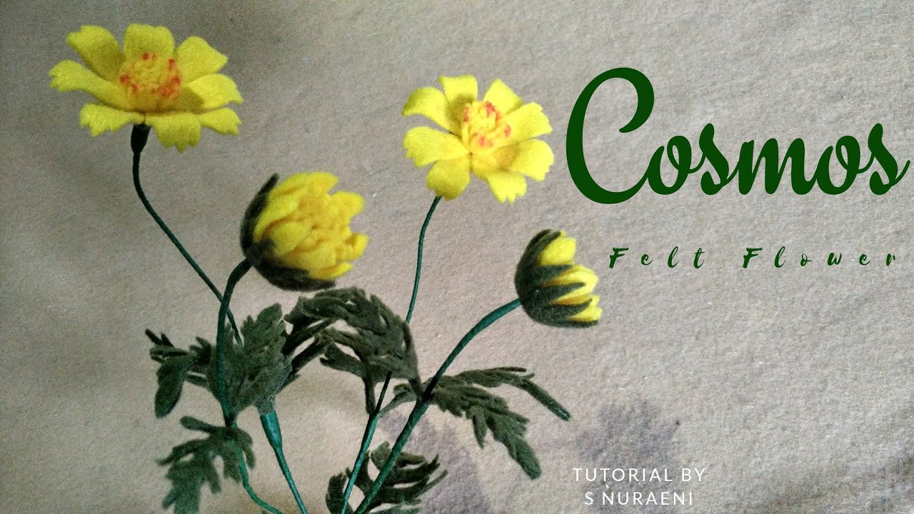 Felt Flowers DIY - How to Make Cosmos Felt Flower - Tutorial Felt