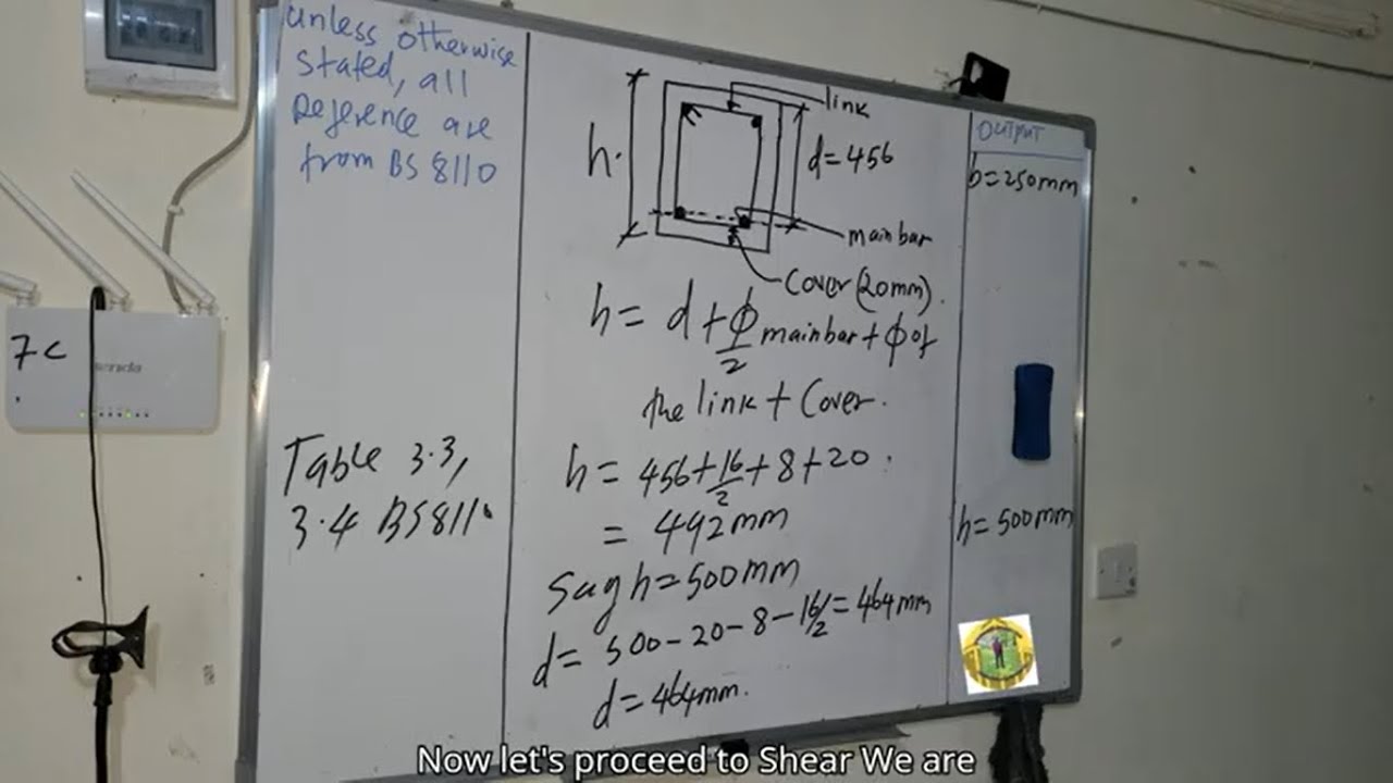 DESIGN OF SINGLY REINFORCED BEAM TO BS8110 - EXAMPLE 1