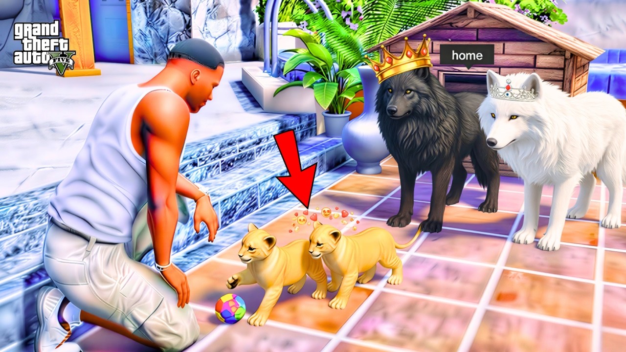 Franklin Found A Dangerous Hungry Baby WOLF In GTA 5 !!😱