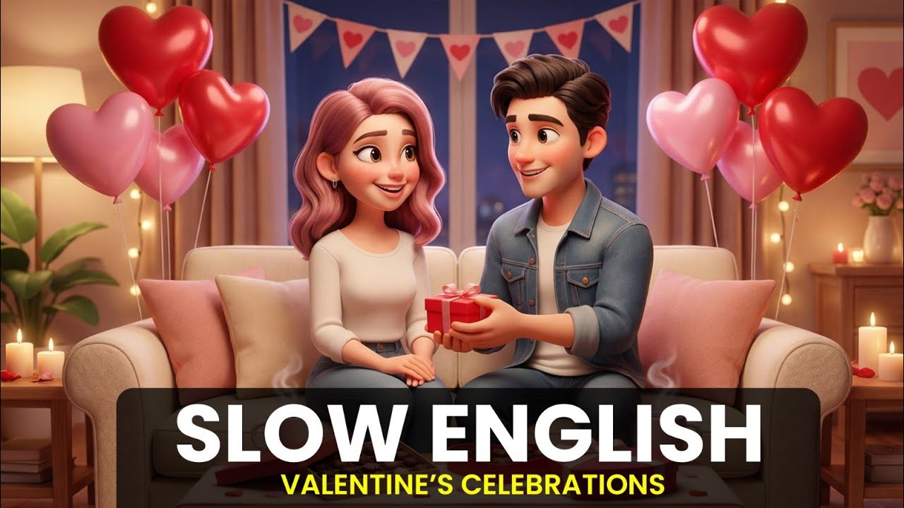 Valentine's Day Celebration | English conversation practice | How to Learn English | Slow English