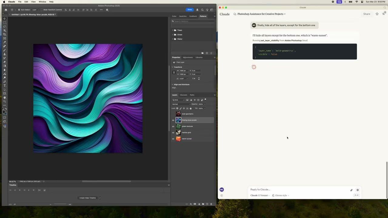AI Agent for Adobe Photoshop (MCP) : Clean up layers