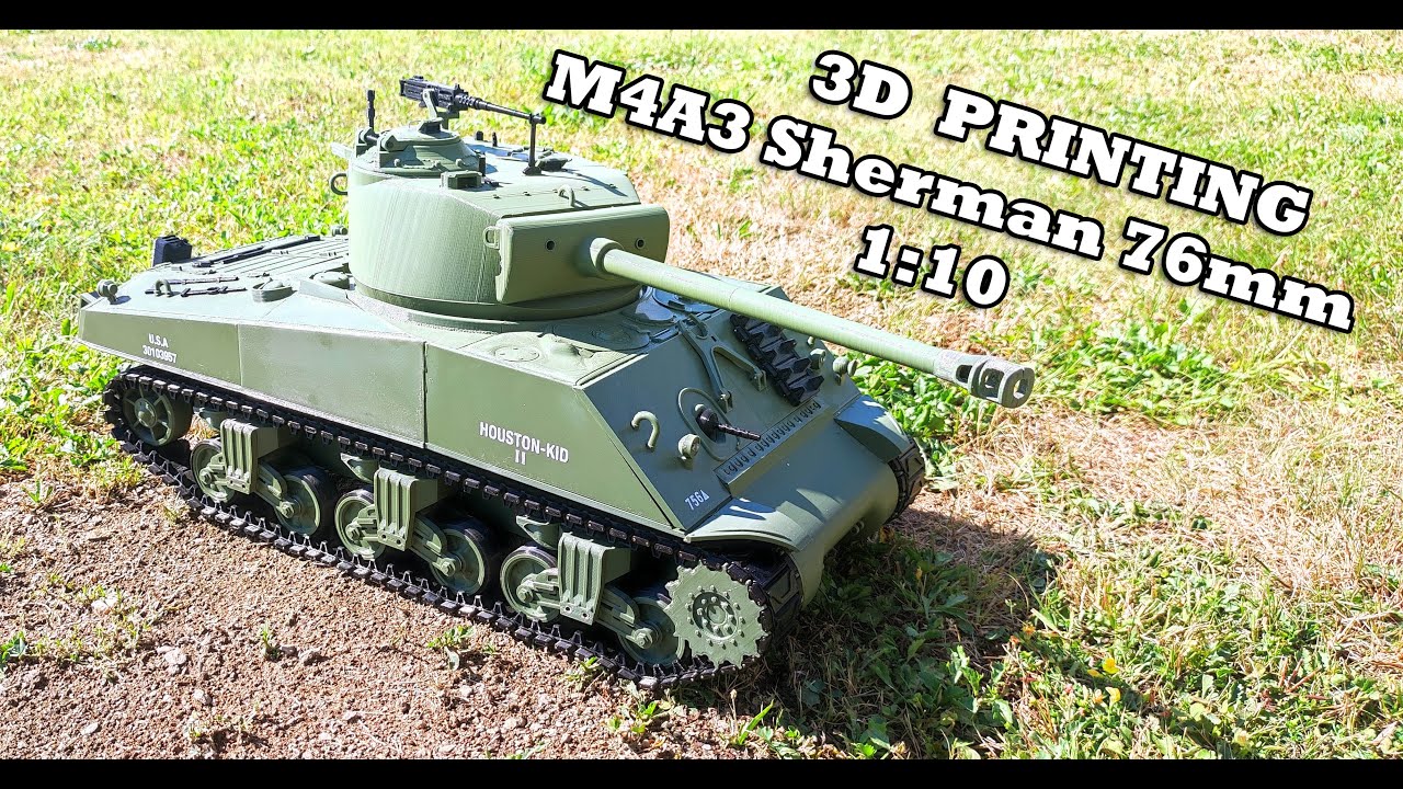 M4A3 Sherman 76mm (Model 1:10 - 3D PRINT)
