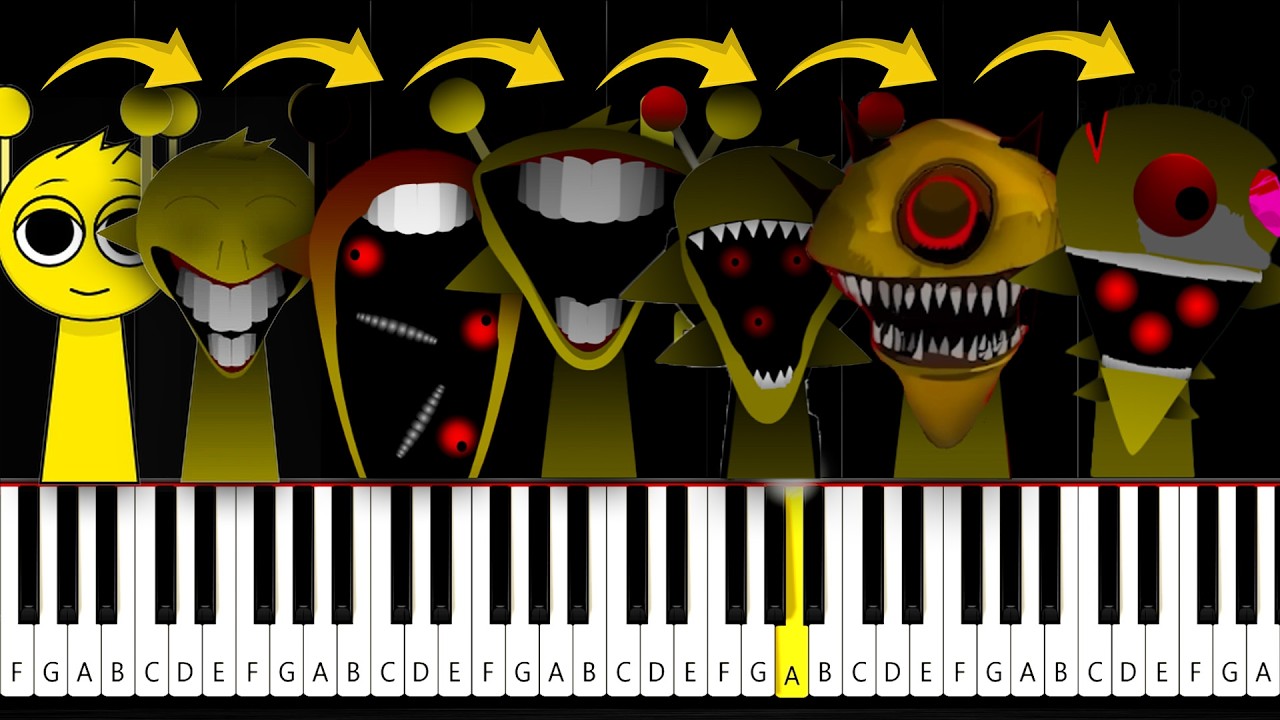 All Normal vs Phase 2,3,4,5,6,7 Incredibox Sprunki Sounds - Piano Tutorial