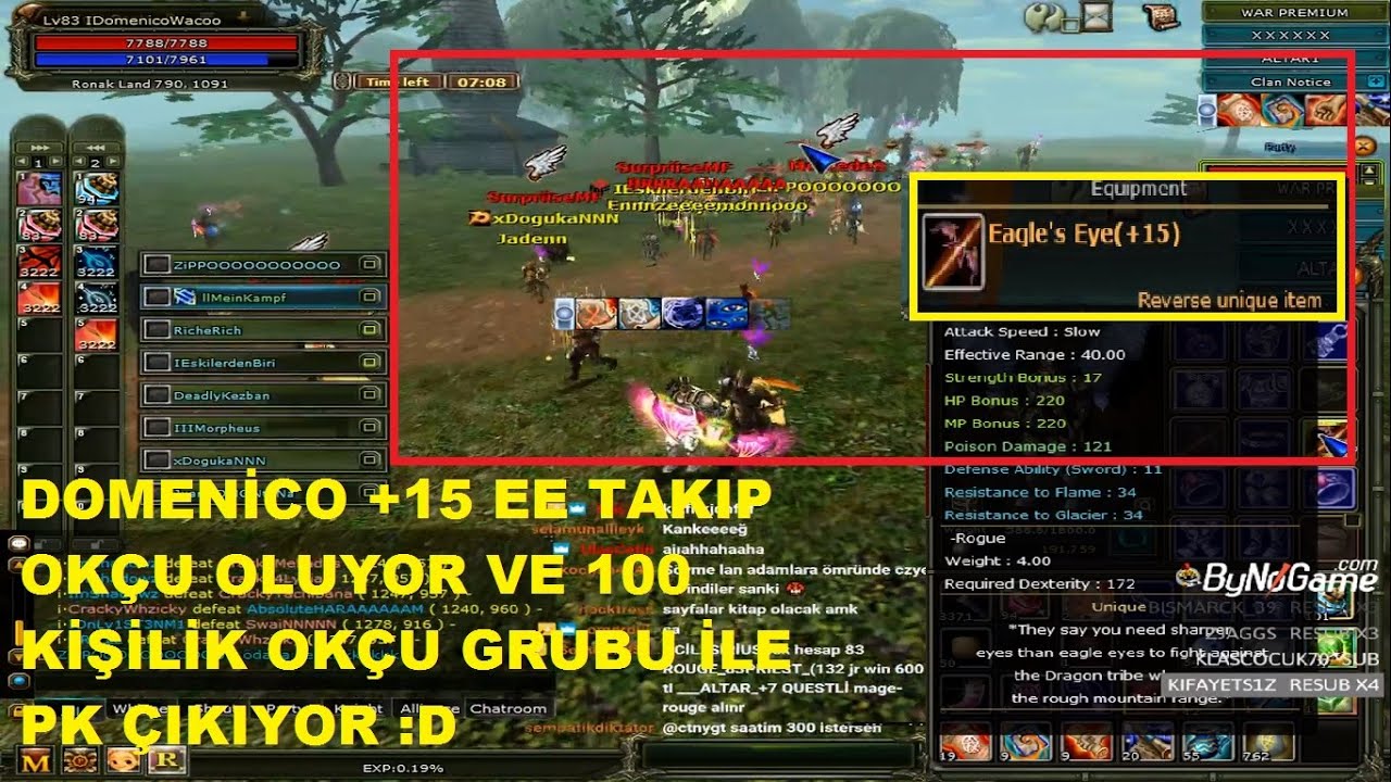 Domenico +15 EE Takıp Arkasına 100 Okçu Alıp Cz Çıkıyor :D Yok Böyle Pk Ve Komedi :D - Knight Online