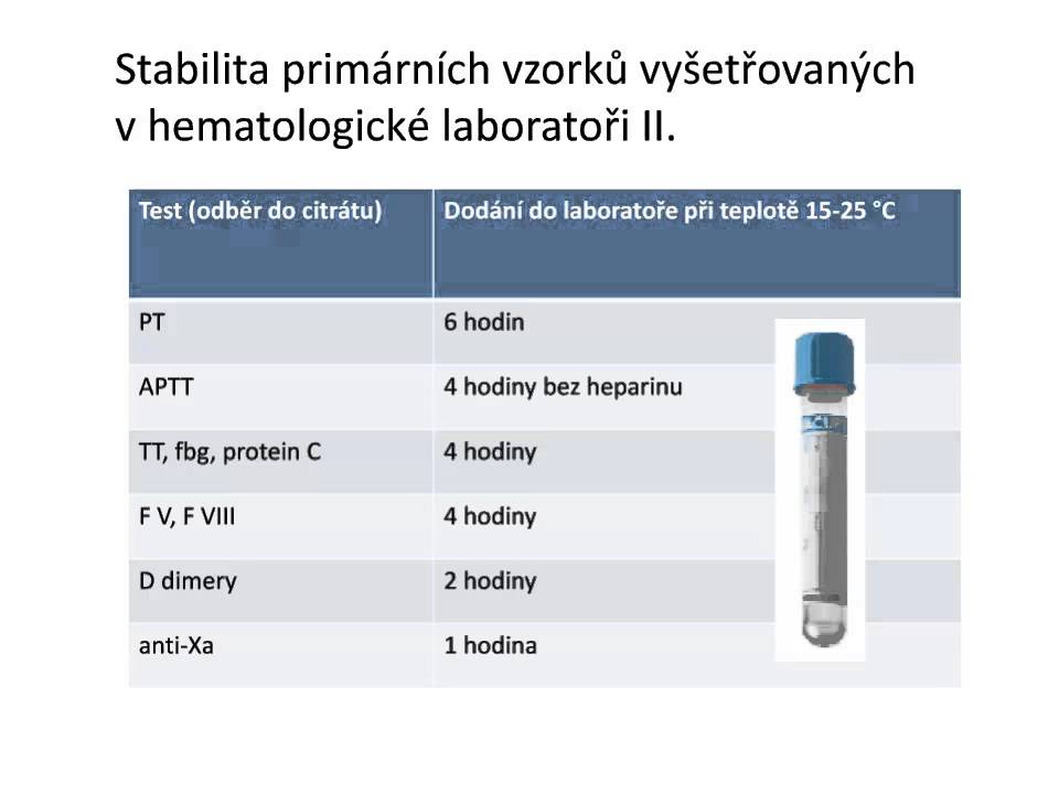 Preanalytická fáze hematologických vyšetření