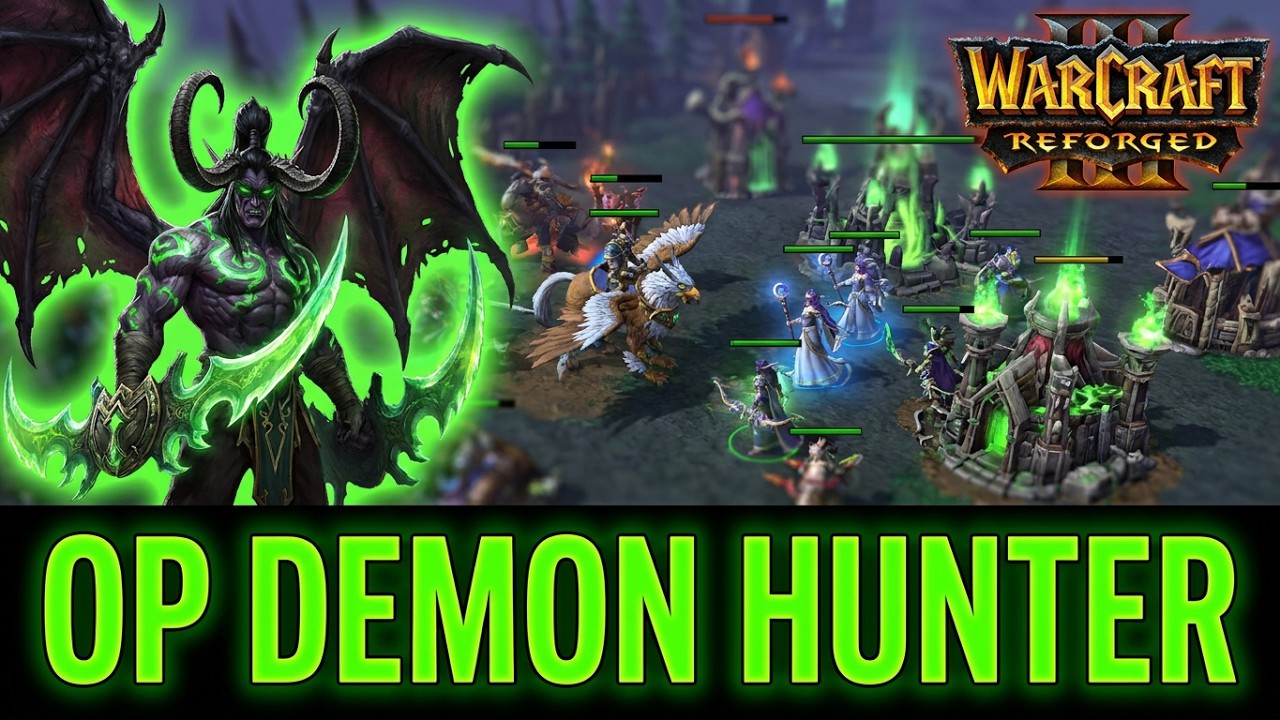 Demonhunter Gameplay - Warcraft 3 Nightelf 4v4 Random Team Game [Deutsch/German] WC3 Reforged