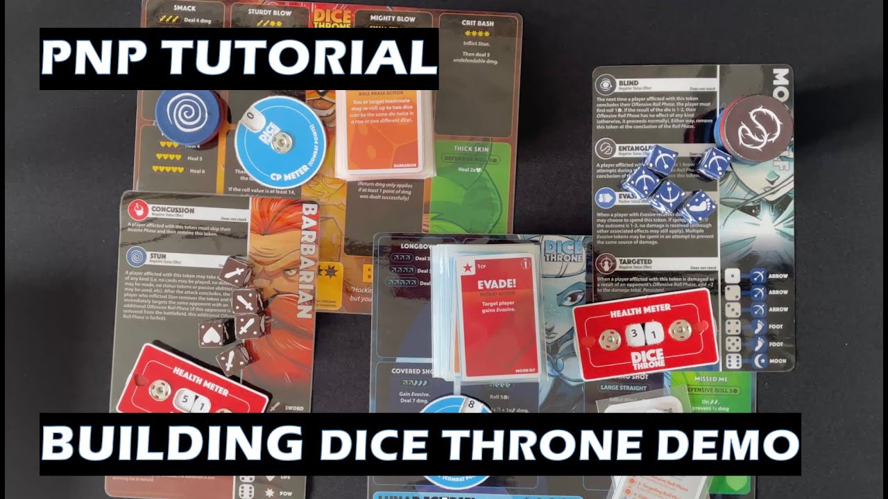 Building Dice Throne Demo PnP Tutorial Board Game