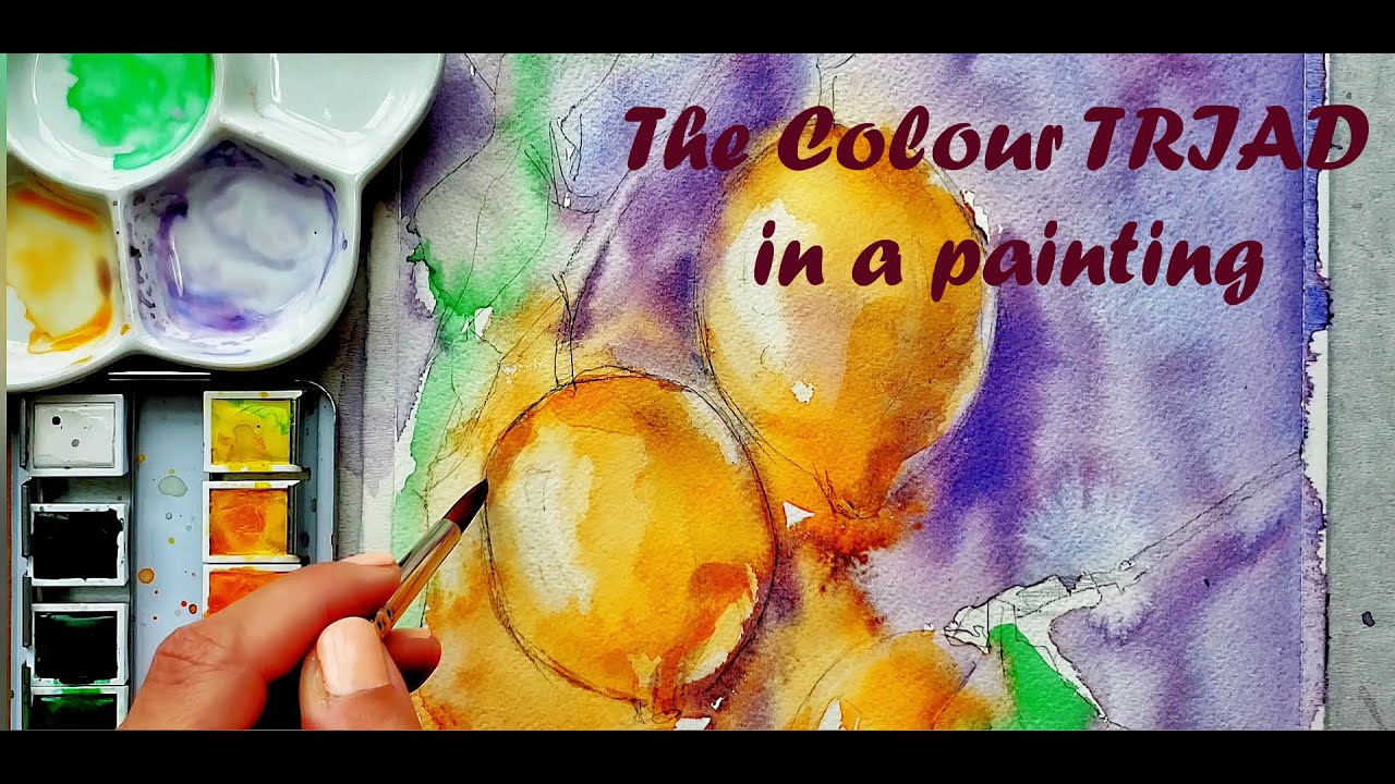 The COLOUR Wheel in ART | TRIADIC PAINTING | DRAWING lemons | WATERCOLOUR