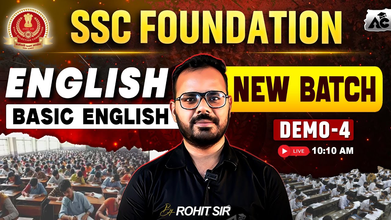 SSC Foundation English Basic English | CGL, CHSL, MTS, GD, CPO | Demo Class 4 | Rohit Sir