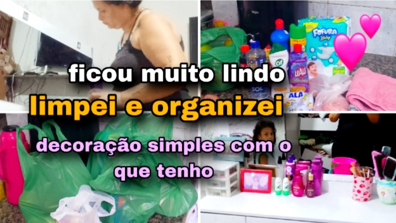 Ficou muito lindo|| limpei e organizei// decoração simples com o que tenho