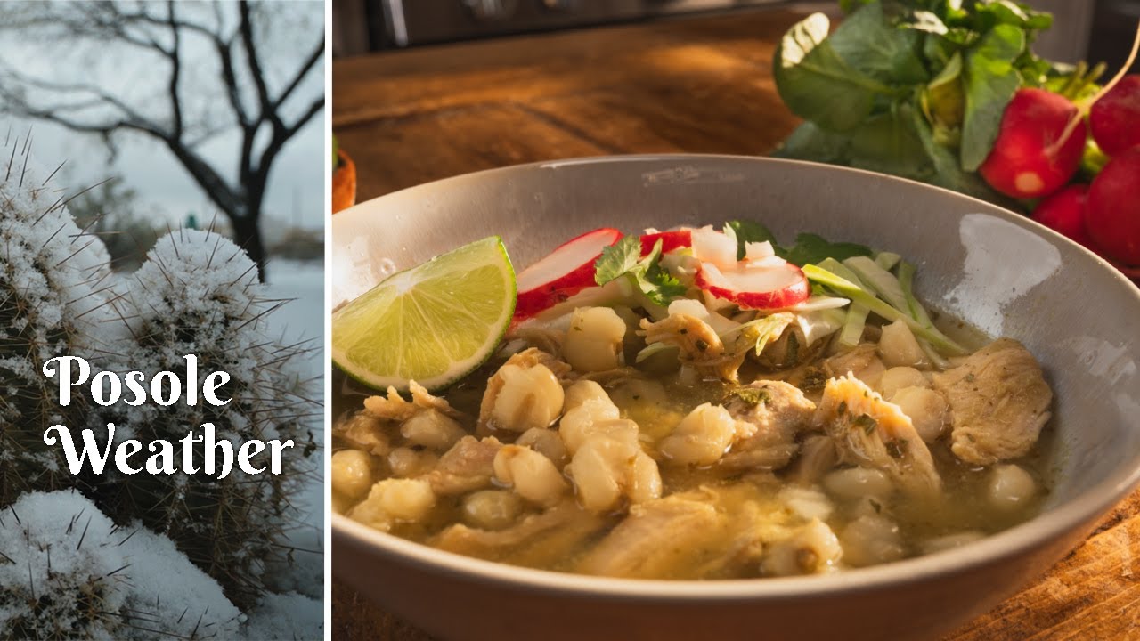 POSOLE WEATHER: Make This GREEN CHILE CHICKEN POSOLE w/Hatch Chile when it's Cold/Las Cruces Snow