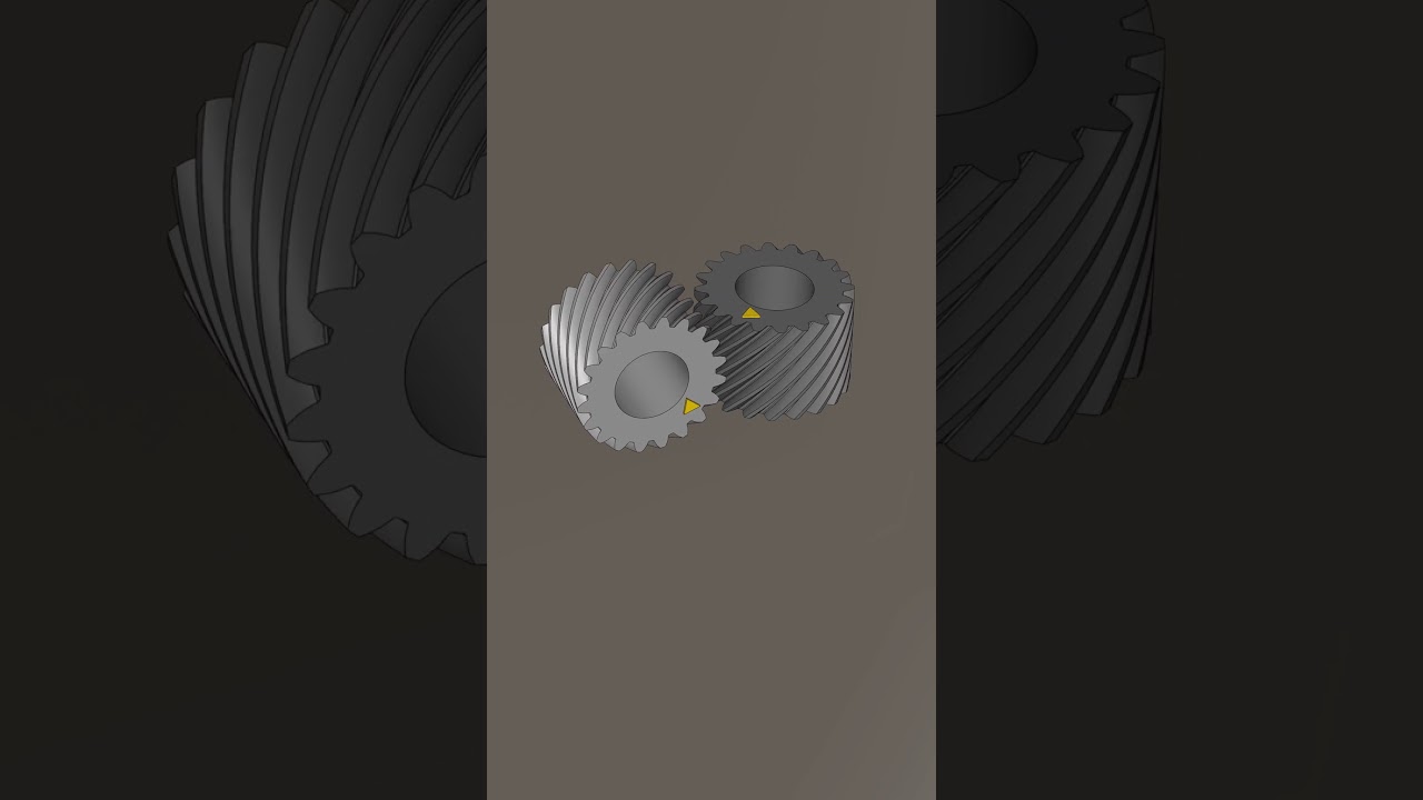 Perpendicular Helical Gear (Mechanical Movement Part 68) #mechanism #animation