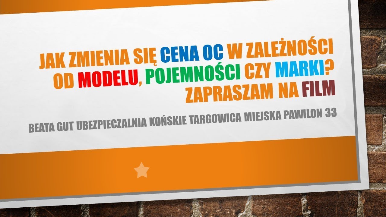 Cena OC a marka model i pojemność auta Ubezpieczalnia Tanie OC Końskie