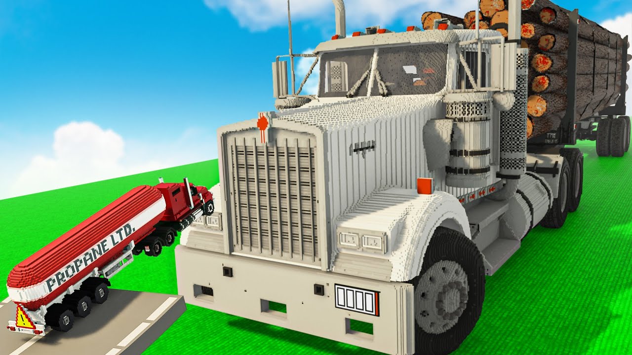 Cars vs Kenwotrh 900 Logging Truck | Teardown