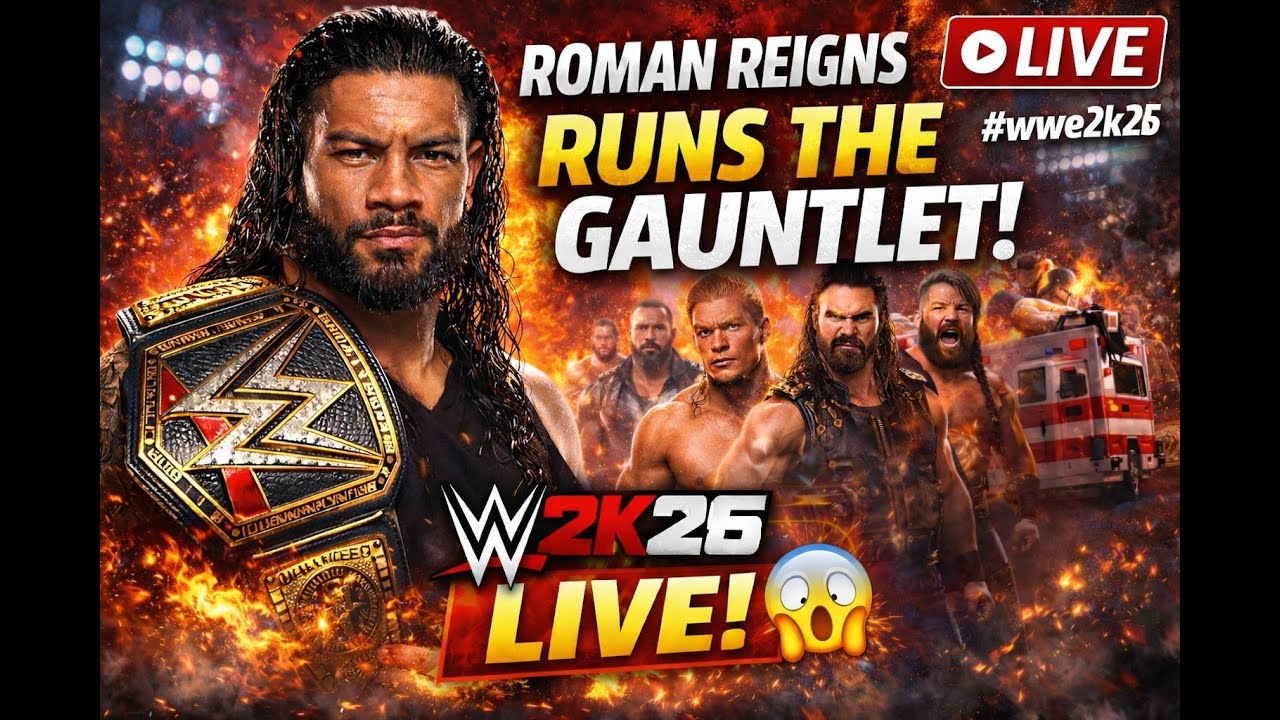 ROMAN REIGNS GAUNTLET MATCH LIVE! 👑 Can Anyone Stop Him?! #WWE2K26 #RomanReigns #Shorts #vertical