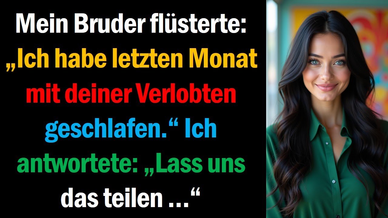 Mein Bruder flüsterte: „Ich habe letzten Monat mit deiner Verlobten geschlafen.“ Ich antwortete: „