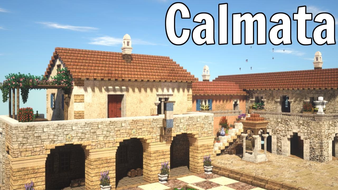 Строительство огромной средиземноморской фермы в Minecraft